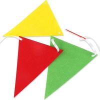 Guirlande de fanions triangulaires en feutre colorés personnalisés pour fête, faible MOQ, vente en gros, décoration pas chère, drapeau Joyeux Anniversaire