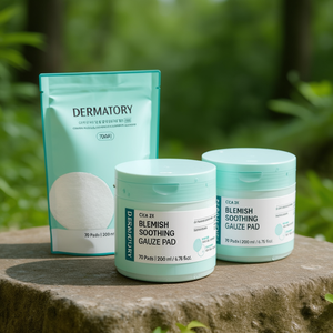 Dermatory Cica 2X Blemish Soothing Gauze Pad 70 tampons 200 ml Toner Pad Tous types de peau - Product Image 3