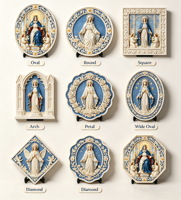 Artisanat en résine personnalisé « Reine Marie » – Plaque en relief 3D Art Déco, Sceptre de la Reine du Ciel, Décoration murale pour église catholique ou maison, Cadeau