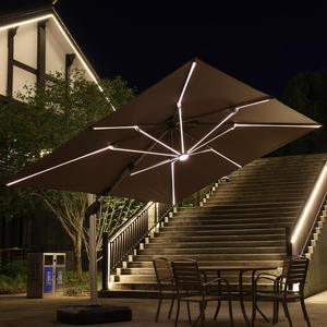Parasol de jardin de grande taille de haute qualité Parasol de terrasse extérieur à énergie solaire Parasol de plage personnalisable avec logo Oxford droit - Product Image 3