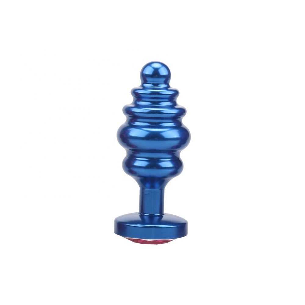 Gold Anal Plug - Spiral Beads Stimulation Thread Anal Massager