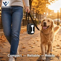 Distributeur de sacs à déjections canines en forme d'os avec garniture réfléchissante, clip pivotant et élastique, 4 couleurs, pour extérieur