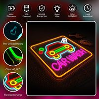 Enseigne néon LED pour lavage de voitures, lumière ambiante à intensité variable, alimentée par USB, lumière décorative pour vitrine de magasin, indicateur lumineux de rue, lumière de paysage