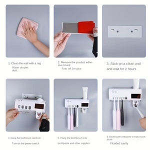 ที่วางแปรงสีฟันอัจฉริยะ สีขาว แบบติดผนัง ชาร์จ USB พร้อมช่องระบายอากาศ สำหรับห้องน้ำ - Product Image 6