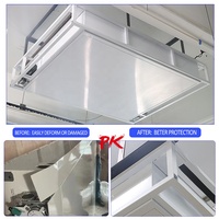 JGST Nuevo Diseño Retráctil Abatible 180 °   Soporte de Techo Motorizado para TV, Giratorio y Ocultable, para Televisores de 65-86 Pulgadas