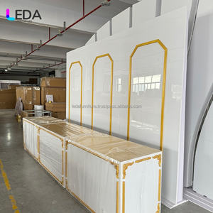 LEDA Gold <b>Framed</b> Romantic White Wedding Supplies Backdrop Wedding Decoration for Wedding Events - Product Image 5