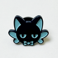 Badge en métal artisanal personnalisé en forme d'oiseau de dessin animé, plaqué noir, émail souple de 1,5 pouces, épingle de revers avec attache en caoutchouc