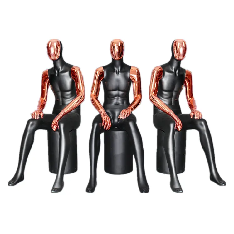 clothing display popular new style black muscle male sitting mannequins/ men model
