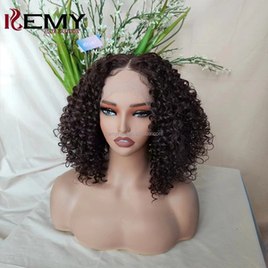 Parrucche Sintetiche <span class=keywords><strong>Afro</strong></span> Kinky Resistenti al Calore con Frontale in Pizzo Trasparente per Donne di Colore, Parrucche Complete con Capelli Intrecciati - Product Image 2