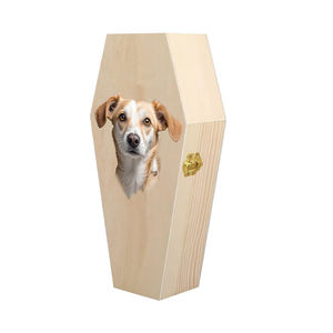 Urnes de crémation en bois pour animaux de compagnie avec photo et figurines imprimées de style moderne pour souvenir de chien et de chat - Product Image 2