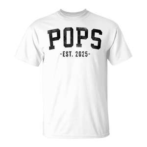 Camiseta de Manga Corta para Hombre Pops Est 2025, Color Gris, Cuello Redondo, Letra Gruesa, Corte Clásico, Próximamente Clásica - Promoción New Baby S - Product Image 1