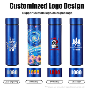 Biểu Tượng Tùy Chỉnh Thông Minh Phích Cho Văn Phòng 500Ml Thông Minh Chai Nước Cho Phòng Tập Thể Dục LED Hiển Thị Nhiệt Độ Màu Đen Đôi Tường Chân Không Bình - Product Image 4