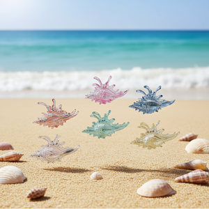 Fermacapelli a Forma di Conchiglia 10,5 Cm, Clip per Capelli Monocolore Elettroplaccate - Product Image 2