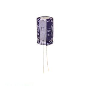 Condensador de canal del fabricante ECA-1CM102B, aluminio, 1000uF, 20%, 16V, radial, 1000 uF, de orificio pasante - Product Image 1