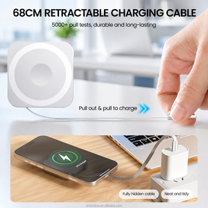 Cargador Inalámbrico Magnético Portátil 3 en 1 con Cable Retráctil, Estación de Carga Rápida para <span class=keywords><strong>iPhone</strong></span>, Reloj y <span class=keywords><strong>AirPods</strong></span> - Product Image 6