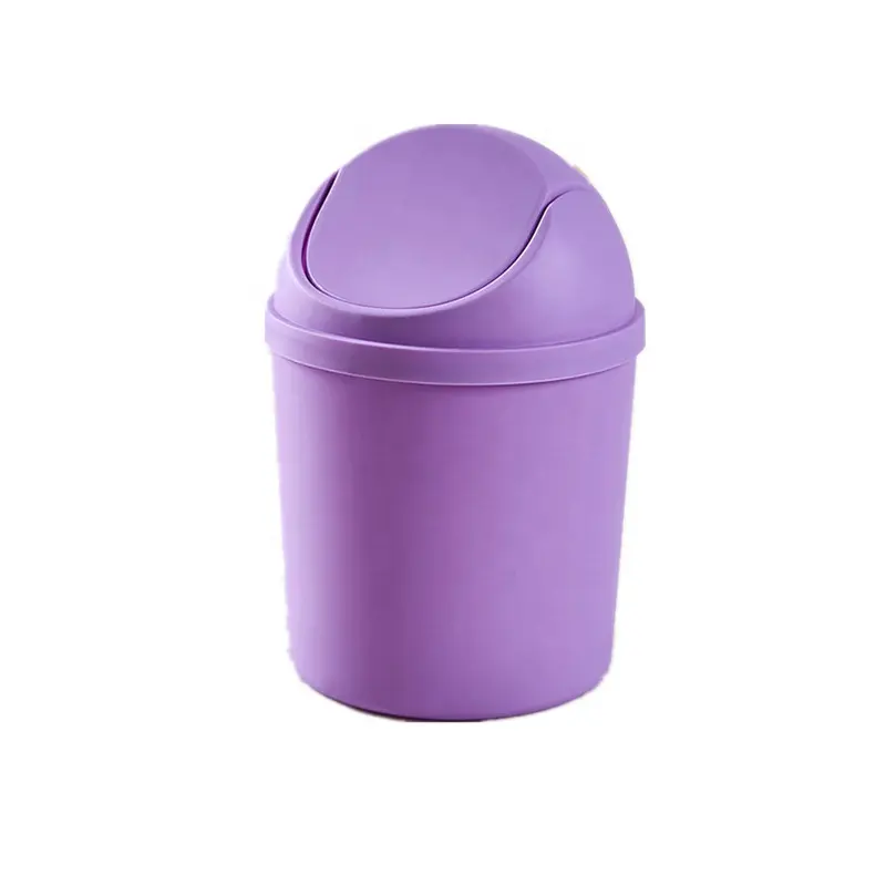 Mini lata de lixo para mesa, lixeira de plástico multicolorido com tampa oscilante, lixo, lata de lixo para casa, cozinha e escritório