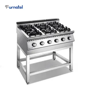 Furnotel 7x Series Commercial Gas 6 Burner Range with Stainless Steel Stand