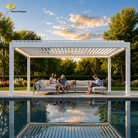 Pergola moderne en aluminium avec toit à lames orientables, auvent extérieur, balcon, parasol, pavillon