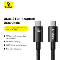 Câble de données USB C Baseus 20Gbps pour MacBook 100W Câble de charge rapide pour iPhone 15 Pro max 4K @ 60Hz Type C à Type C Wire