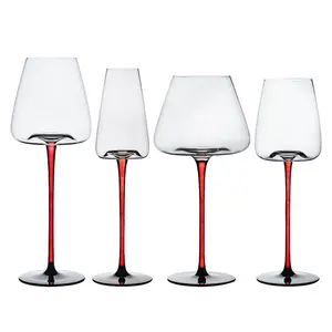 Light luxury crystal burgundy wine glass red rather black bottom concave bottom wine glass bordeaux champagne glass