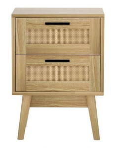 Unique Handmade Solid Wood Nightstand with 2 Large Storage Drawers Luxury Bedroom Furniture for Home Living Room and Guest Room - Product Image 4
