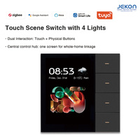 Interruptor de Escenas Táctil Inteligente Tuya con Botones Físicos, Control Central para Luces, Cortinas y Escenas
