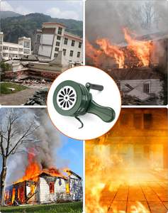 Alarme de sécurité <span class=keywords><strong>manuelle</strong></span> portable en alliage d'aluminium rouge, sirène d'alerte aérienne, sécurité portable - Product Image 3