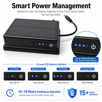 Banco de Energía Magnético con Energía Solar, DC 12V 15000mAh, Base de Batería Recargable de Superficie Plana para Cámara Inalámbrica de Montacargas