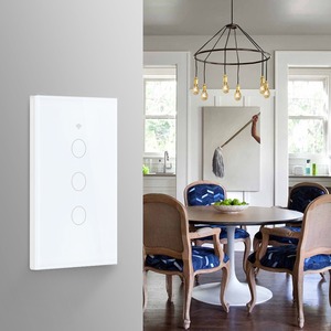 SLS Tuya用WiFi RFスマートリモートコントロールタッチライトスイッチ<span class=keywords><strong>3</strong></span>ギャング10A 240Vオーストラリア米国ガラスパネル防水中性線なし - Product Image 6