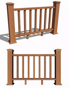 Barandillas y Pasamanos para Exteriores, Barandilla Decorativa de WPC, Pilar de Barandilla de WPC, Barandilla de Balcón para Patio Trasero - Product Image 4