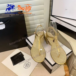 CC 2025 Flat Bottom Jelly Chanclas Diseñador Sandalias Femme Shoes Slides Sandalias Zapatillas para mujeres y damas - Product Image 4