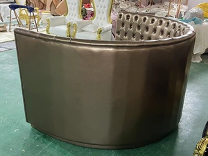 Barato moderno luz lujo cenar restaurantes diseño cuero botón medio círculo curvado restaurante redondo sofá cabinas asientos para <span class=keywords><strong>sal</strong></span> - Product Image 5