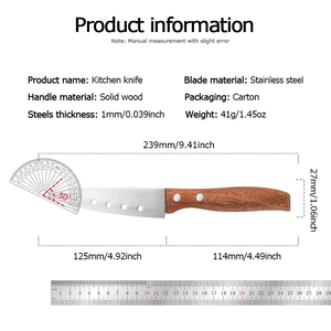 Wood handle multi-functional kitchen knife with sharp stainless steel blade. Fruit and <b>vegetable</b> cutter. Best-selling DIY OEM - Product Image 4