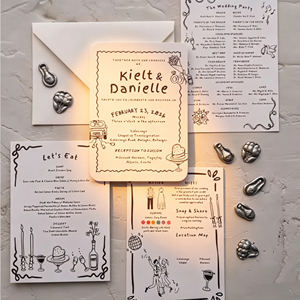 Kit de Invitaciones de Boda Digitales Personalizadas de Primera Calidad con Sobres, Tarjetas RSVP, Tarjetas de Programación y Envío Rápido de Muestras de Diseño - Product Image 3