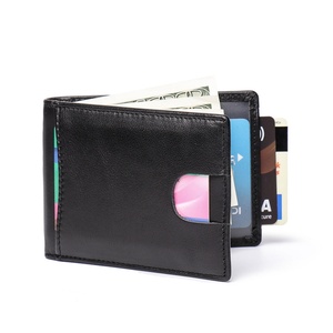Genuine Leather Luxury Card Holder for Men Fashionable RFID Blocking Draw Out Money Clip with <b>Metal</b> Fastener - Product Image 6