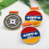 Médaille de sport personnalisée, médaille d'haltérophilie en alliage de zinc, plaquée or, argent, laiton, logo émaillé, lettre, logo 3D, médaillon personnalisé