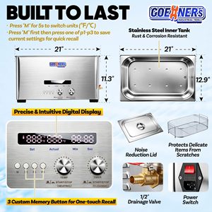 Nettoyeur à ultrasons pour bijoux, pièces de laboratoire, montres et <span class=keywords><strong>lunettes</strong></span> 60W-500W 2L/3L/15L/22L en option - Product Image 5