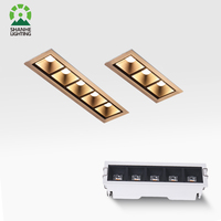 Lampe de plafond encastrée minimaliste en plâtre COB, plusieurs tailles, grille, projecteur linéaire LED encastré pour projet hôtelier 3000K-6000K