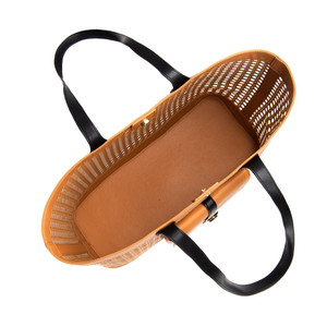 Borsa tote in paglia color tan St. Tropez - Product Image 1