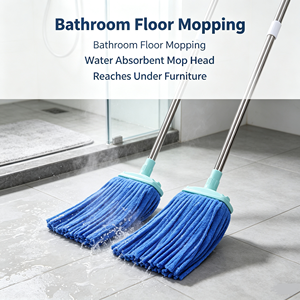 PVA Chamois Floor <b>Mop</b> Microfiber <b>Cleaning</b> <b>Mop</b> Four Side Wringing Reusable Absorbent <b>Mop</b> for Home Office - Product Image 2