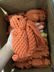 Mainan anjing tali hewan kunyah tali simpul katun buatan tangan - Product Image 6