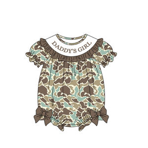 SR3913 - Conjunto de Ropa para Bebé Niña, Diseño Personalizado, Camuflaje Oliva, Estilo 'Daddy's Girl', Mono Corto de Manga Corta al por Mayor - Product Image 4