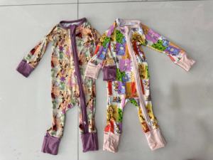 Đầy màu sắc phim hoạt hình in trẻ em onesie 100% bông với dây kéo ODM cung cấp - Product Image 4