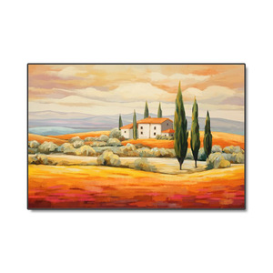 Pintura de Paisaje al Atardecer, Semi-Pintada a Mano, Texturizada, Óleo/Acrílico, Lienzo Profesional, Marco Personalizable, Óleo Ecológico - Product Image 4
