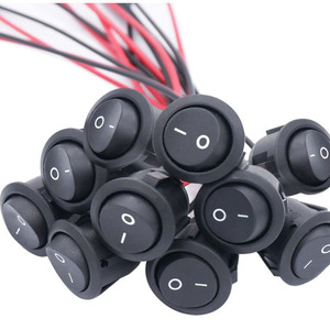 23mm Mini Round Rocker Switch on <b>Toggle</b> Switch Pre-Wired 6A/250V 10A/125V with Wire - Product Image 5