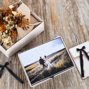Boîte cadeau photo pour photographe, boîte d'emballage en papier blanc pour clé USB, pour la présentation d'album photo de mariage - Product Image 3