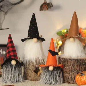 Bonecos fofos de pelúcia com chapéu, bonecos de enfeite criativo para halloween e festas, decoração de festa, 2022