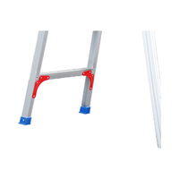 Échelle pliante en aluminium antidérapante 2x5 marches, double face, pieds réglables, haute résistance, portable, pour supermarché, salle de sport, charge 150 kg