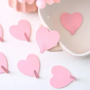 Ganchos de Pared en Forma de Corazón, Rosados, Decorativos, para Colgar Llaves, Abrigos y Sombreros, Autoadhesivos, para Decoración del Hogar y Bodas - Product Image 3