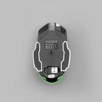 Nouvelle souris de jeu ergonomique sans fil 2.4G & Bluetooth rechargeable Type-C avec éclairage LED 7 couleurs, optique 6D, orientation pour droitier